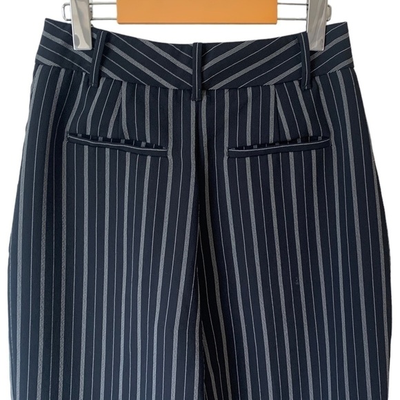 Aritzia Wilfred Tie Front Crop High Waist Pinstripe Black White Women’s 8 - Picture 7 of 10
